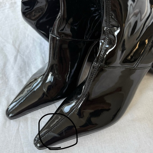 Zara Black Patent Over-the-Knee Stiletto Boots. Retail: $199. US 7.5, EU 38 size - Picture 12 of 16
